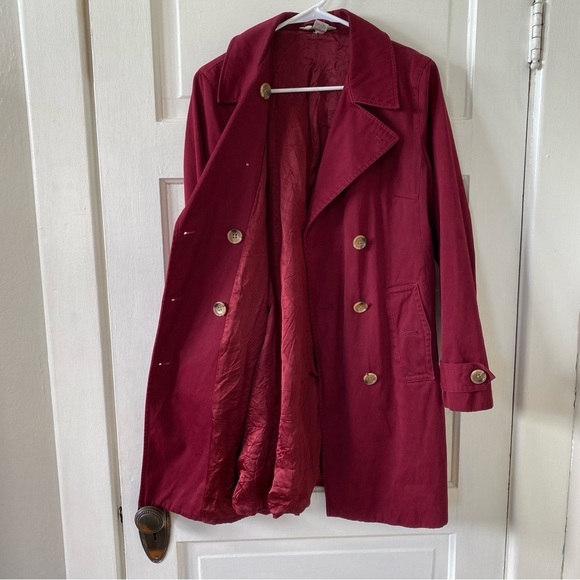 BANANA REPUBLIC Double Breasted Maroon Pea Coat Women's Size Medium - Picture 9 of 9